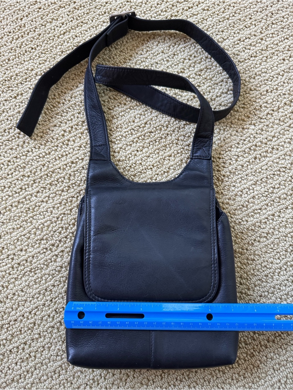 Classic Black Leather Crossbody Bag for Women